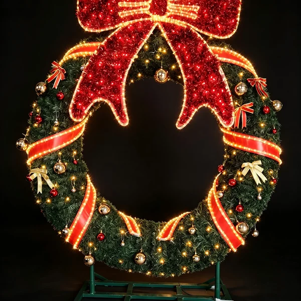 7 ft Wreath with Ribbon - Photo Op Display