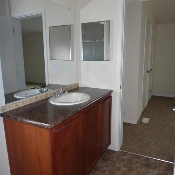 This well-lit bathroom shows the level of detail and quality found in our manufactured homes and ADUs.